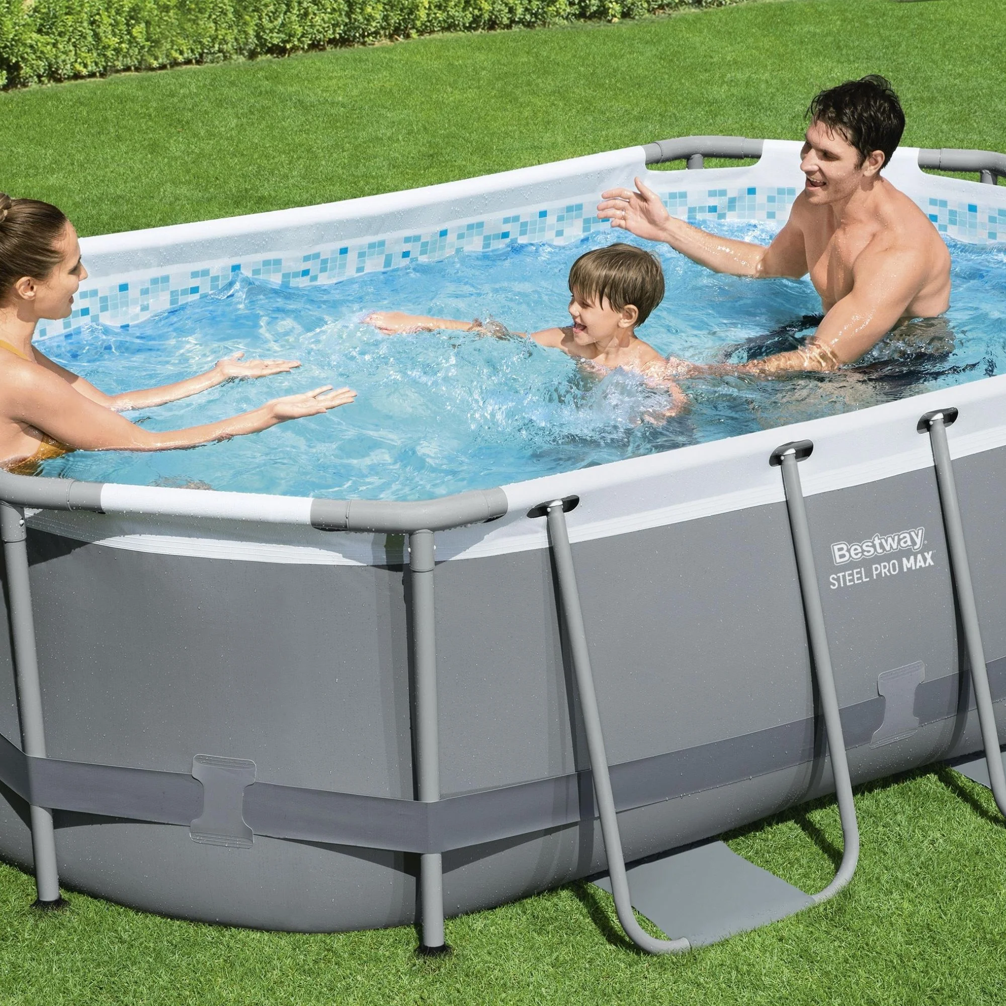 10ft x 33in Dark Grey Oval Steel Pro MAX Above Ground Pool Set