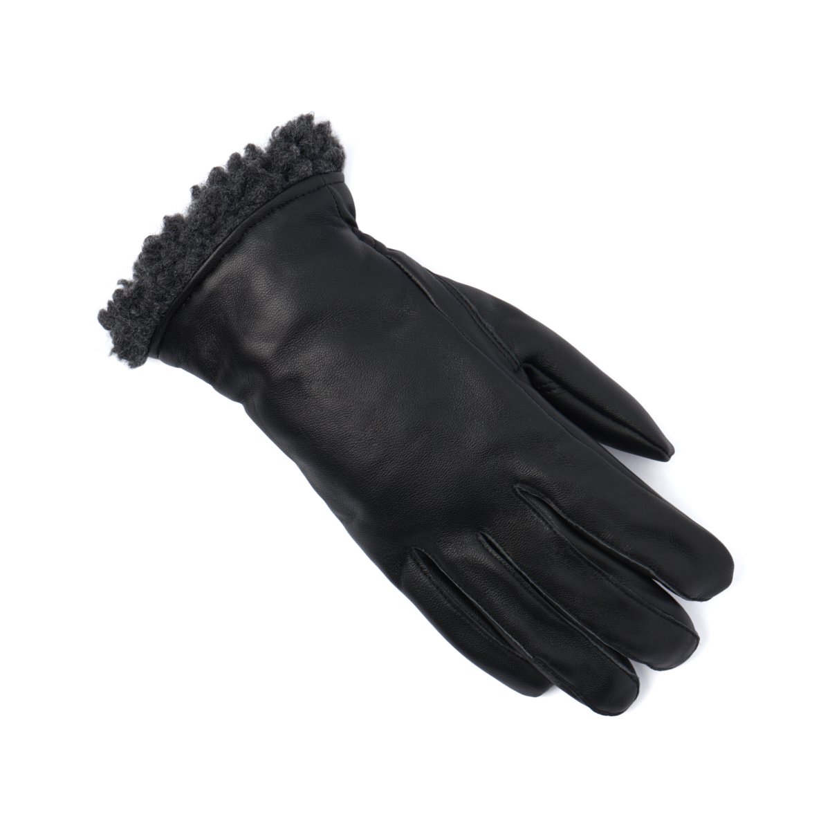 Leather Glove with Berber Cuff