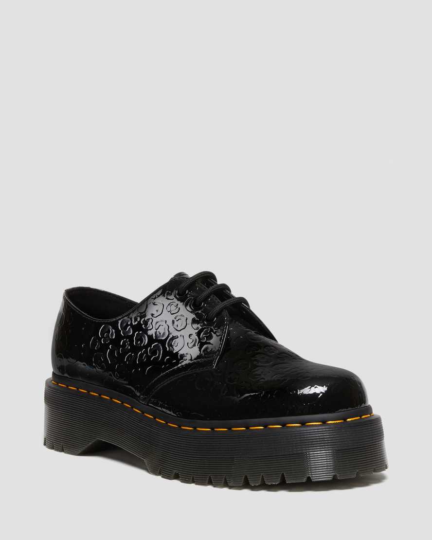 1461 Quad Leopard Emboss Patent Platform Shoes