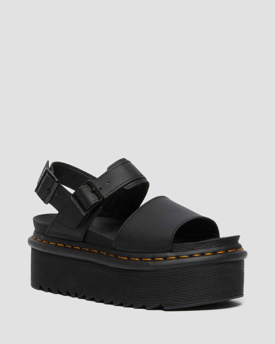 Voss Quad Leather Strap Platform Sandals
