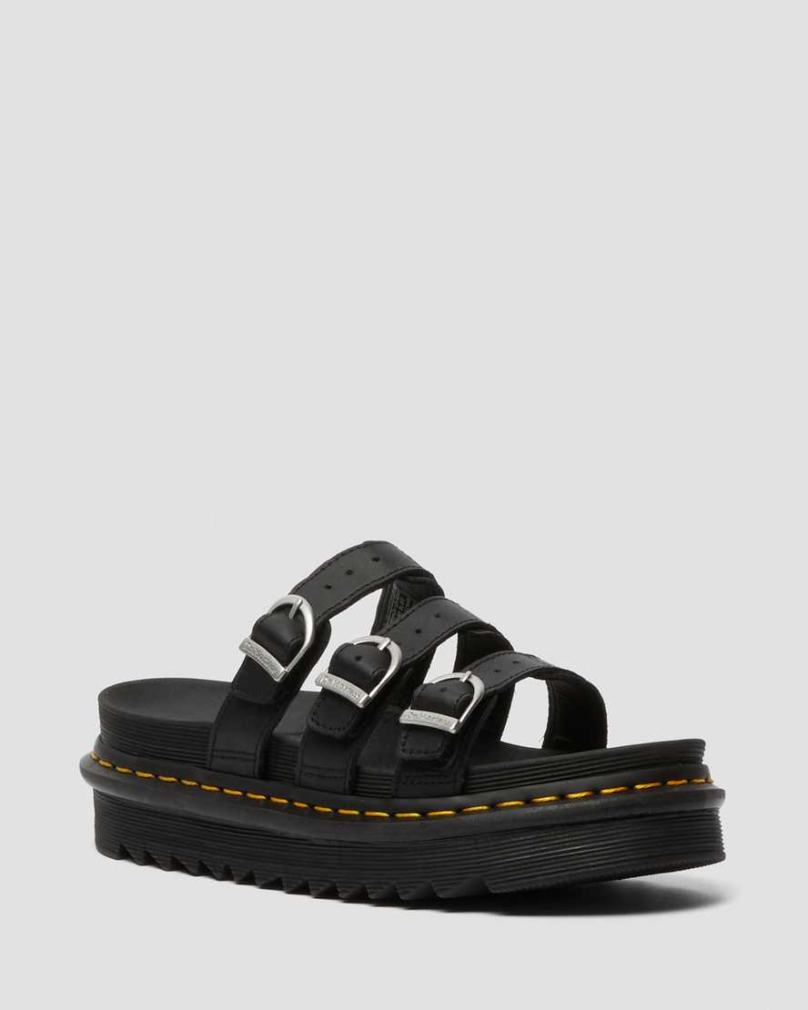 BLAIRE SLIDE LEATHER SANDALS