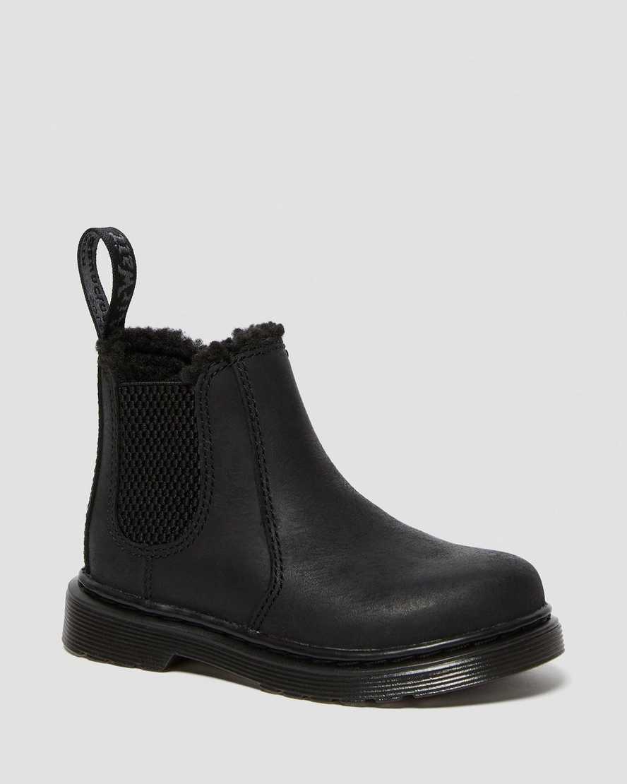 TODDLER 2976 FAUX FUR LINED LEATHER CHELSEA BOOTS