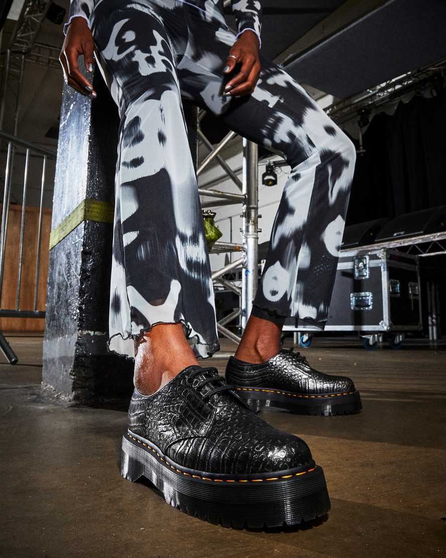 1461 Croc Emboss Leather Platform Shoes