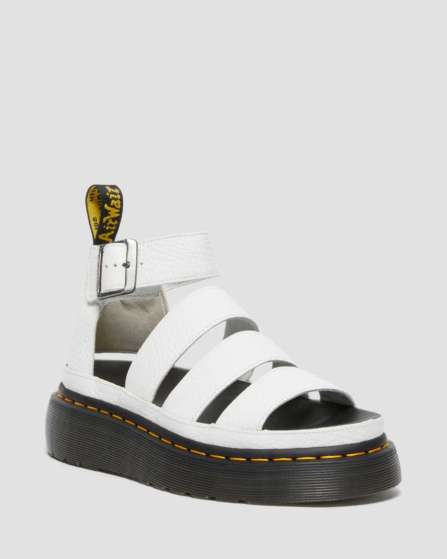 CLARISSA II QUAD LEATHER PLATFORM SANDALS