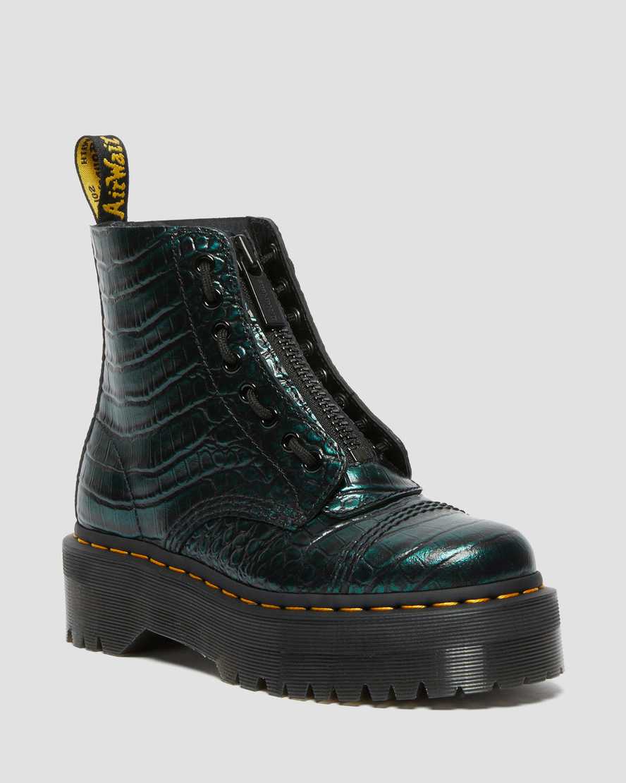 Sinclair Wild Croc Leather Platform Boots