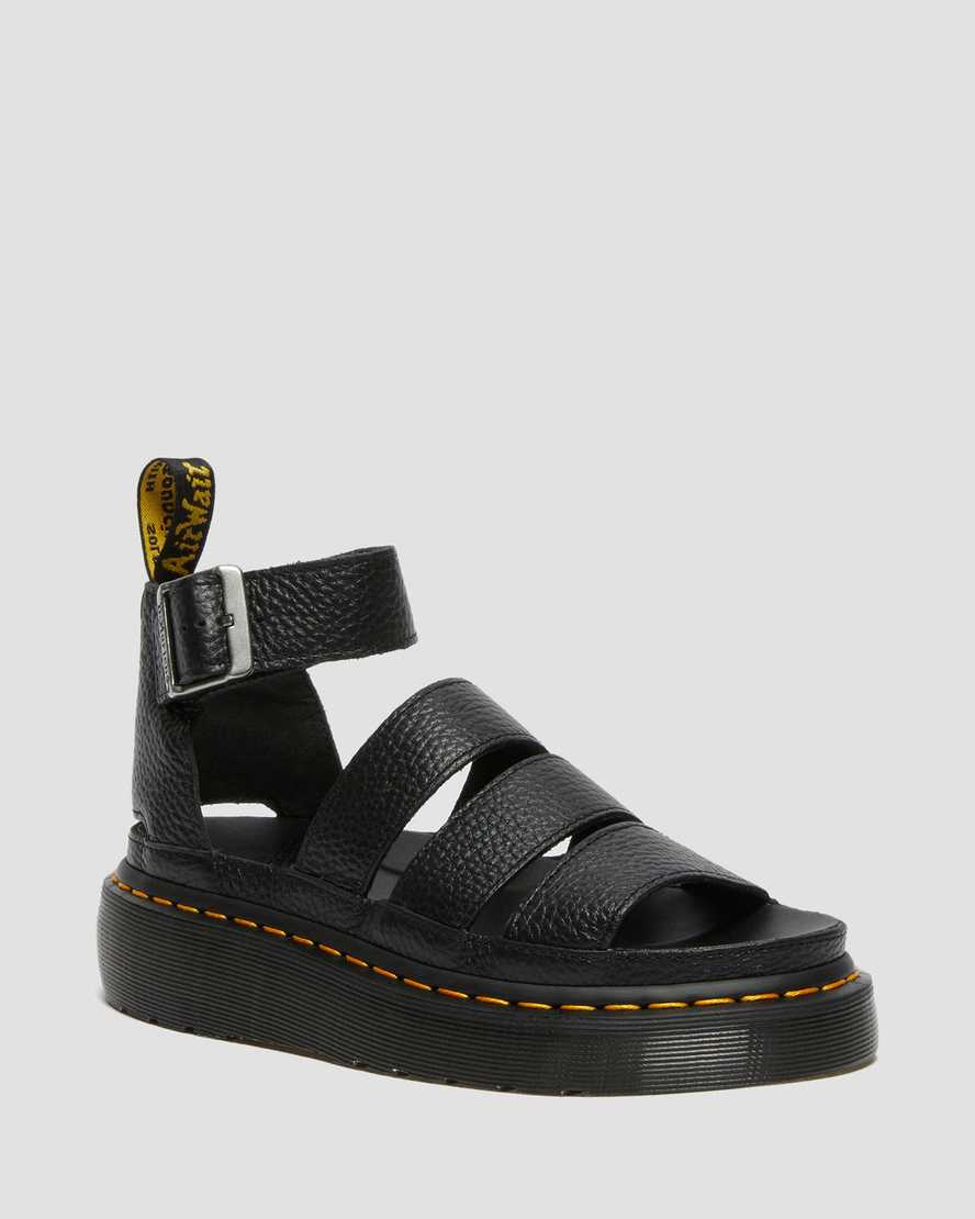 CLARISSA II QUAD LEATHER PLATFORM SANDALS