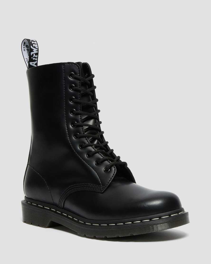 1490 White Stitch Leather Boots