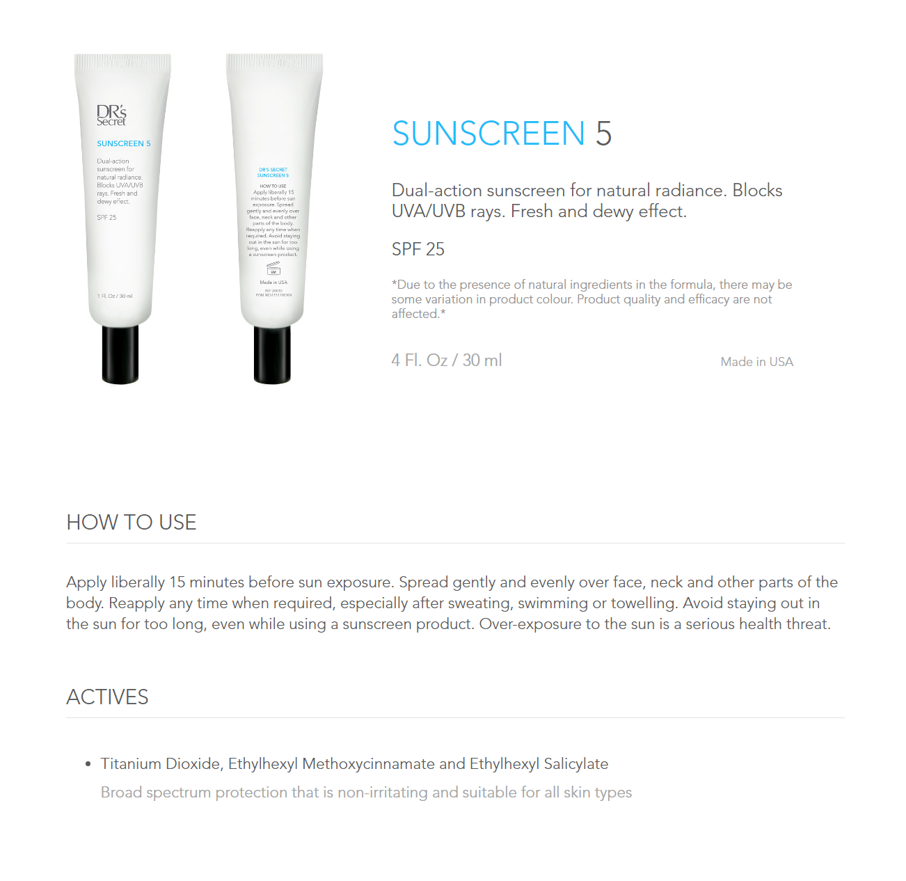 (#5) DR's Secret Sunscreen 30 ml (Normal Version)