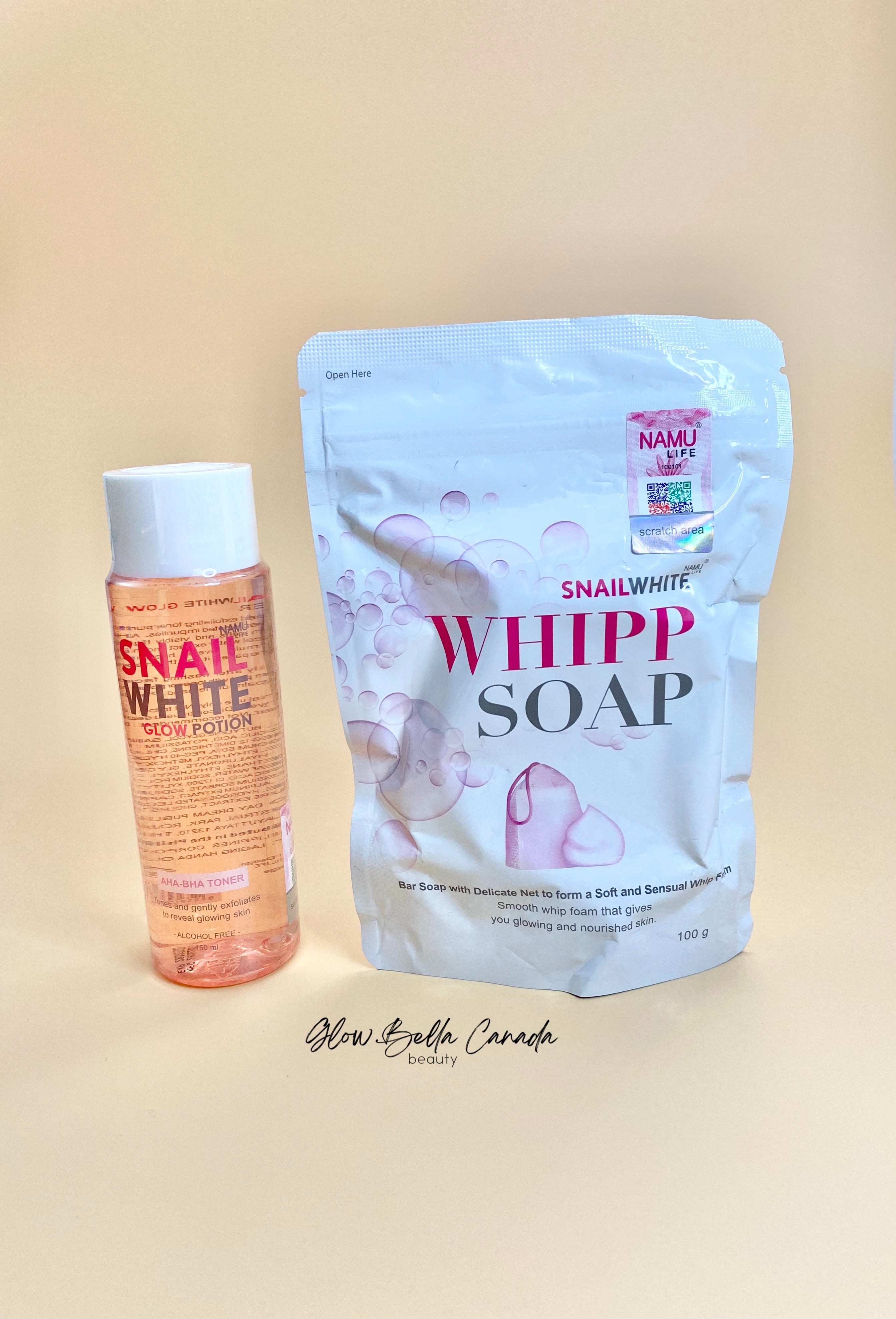NAMU LIFE SNAILWHITE Whipp Soap and Glow Potion Combo