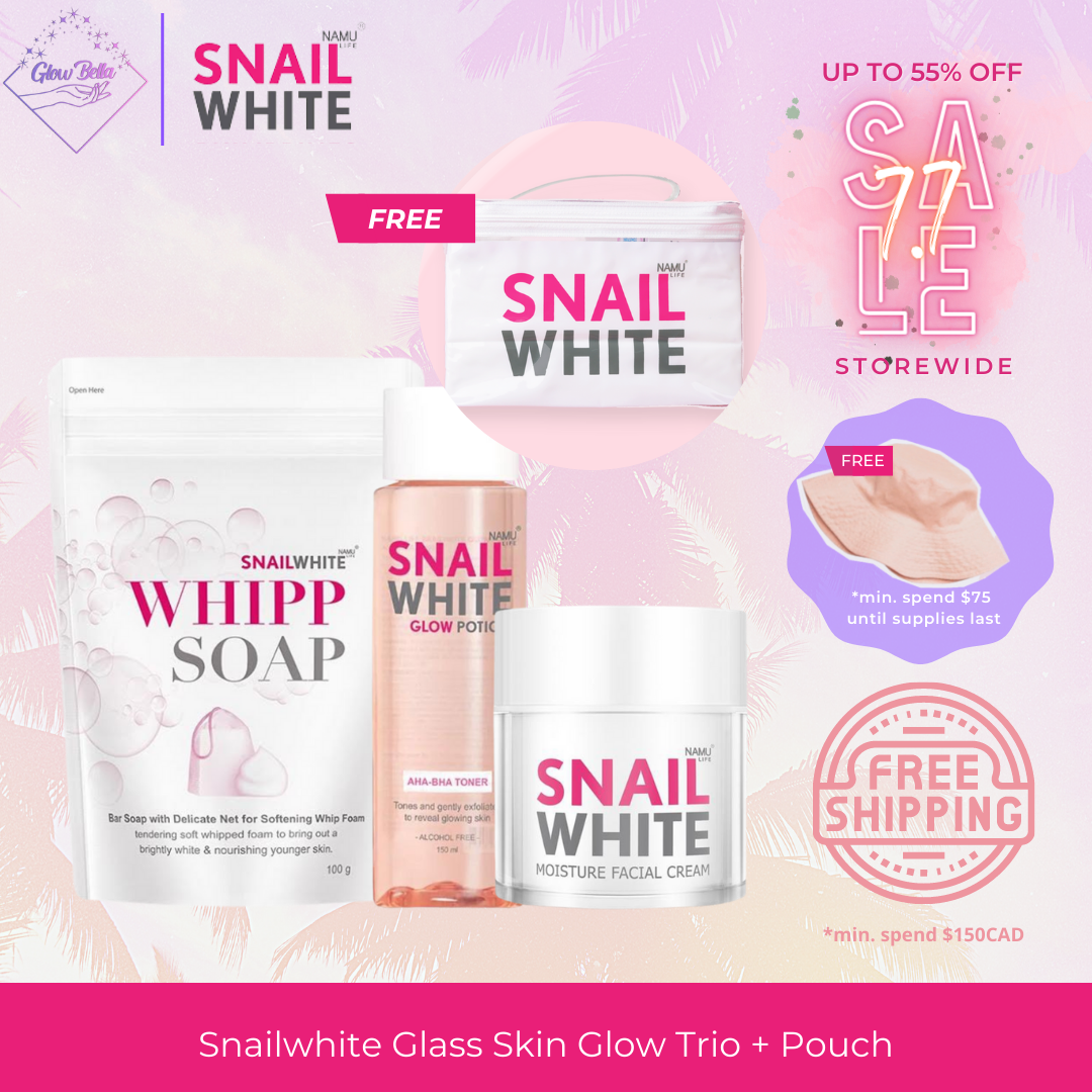 NAMU LIFE SNAILWHITE Glass Skin Glow Trio FREE Pouch