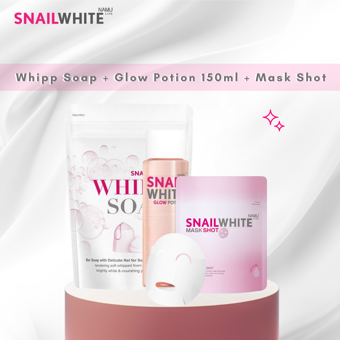 NAMU LIFE SNAILWHITE Whipp Soap + Glow Potion + Mask Shot Combo