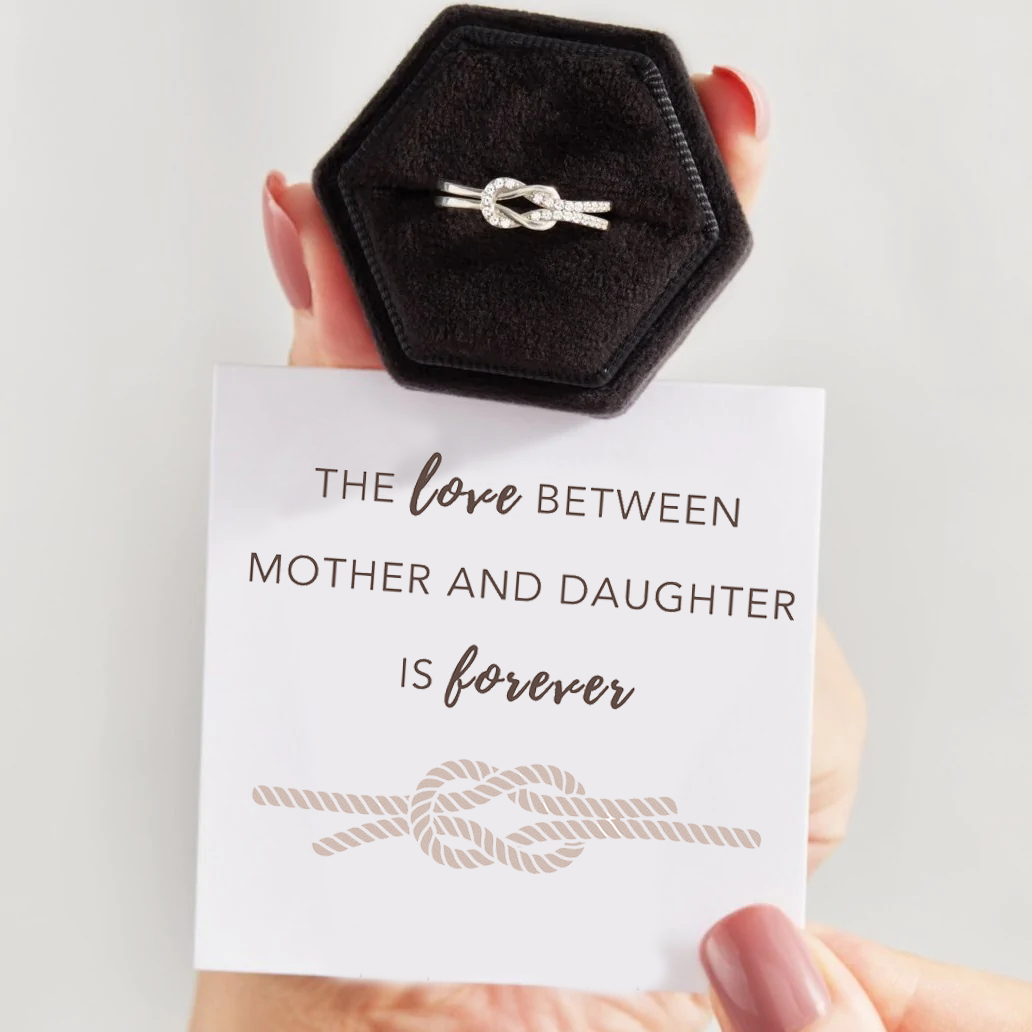 Mother Daughter Ring Square Knot Ring