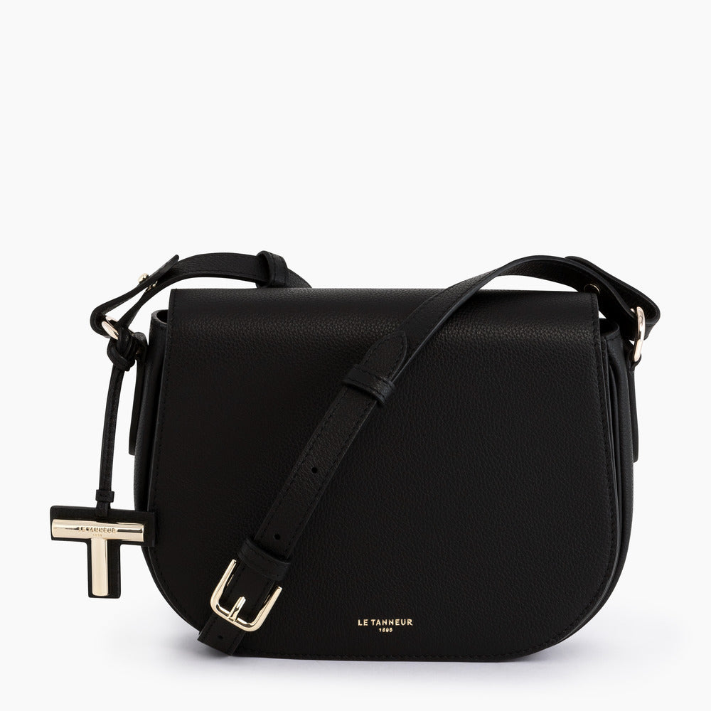 Gisèle medium-sized bag with crossbody strap in pebbled leather