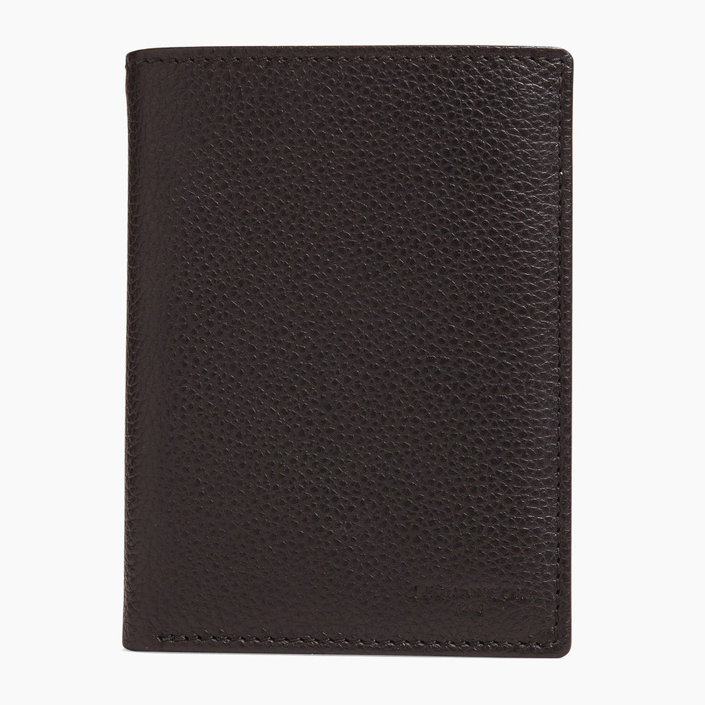 Small zipped Charles pebbled leather wallet