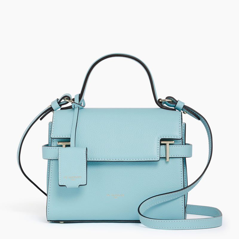 Emilie small handbag with flap closure in pebbled leather