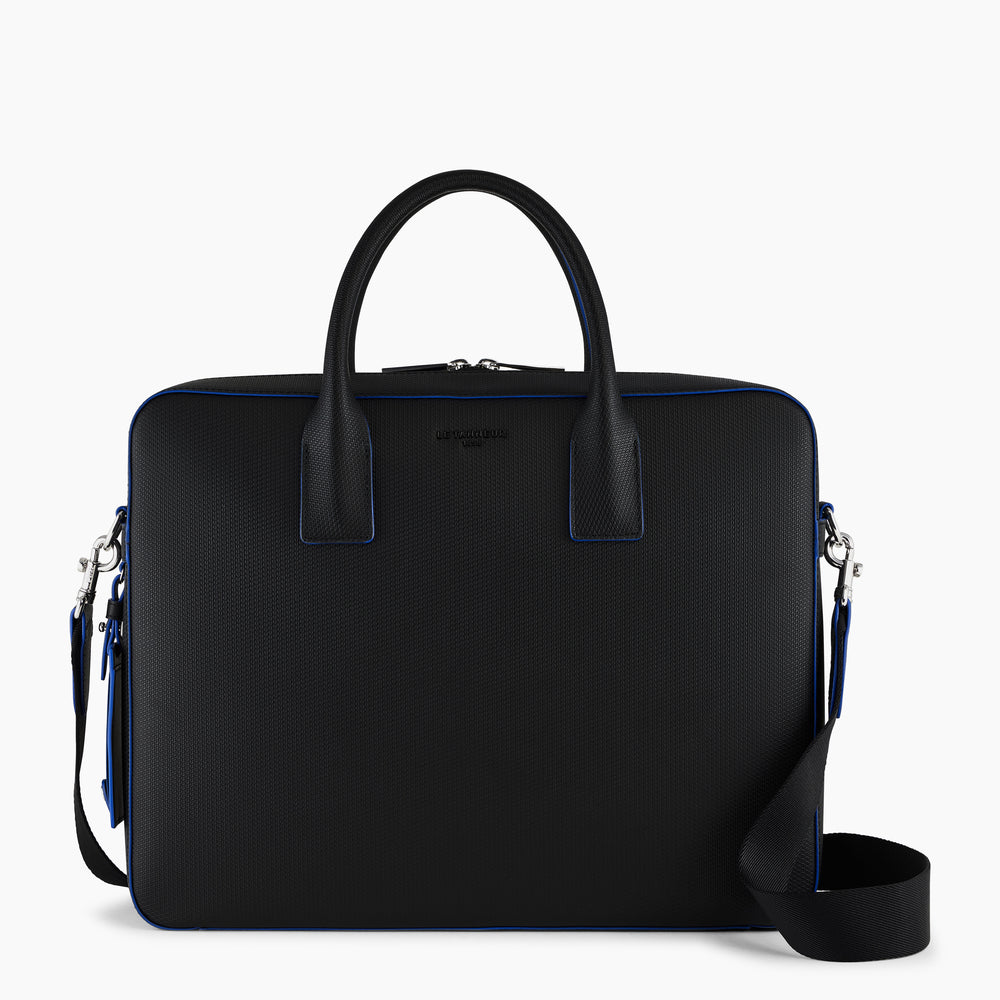 Emile 14 clutch in monogrammed leather briefcase