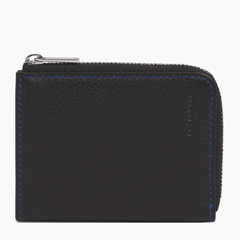 L-zip Charles pebbled leather coin wallet