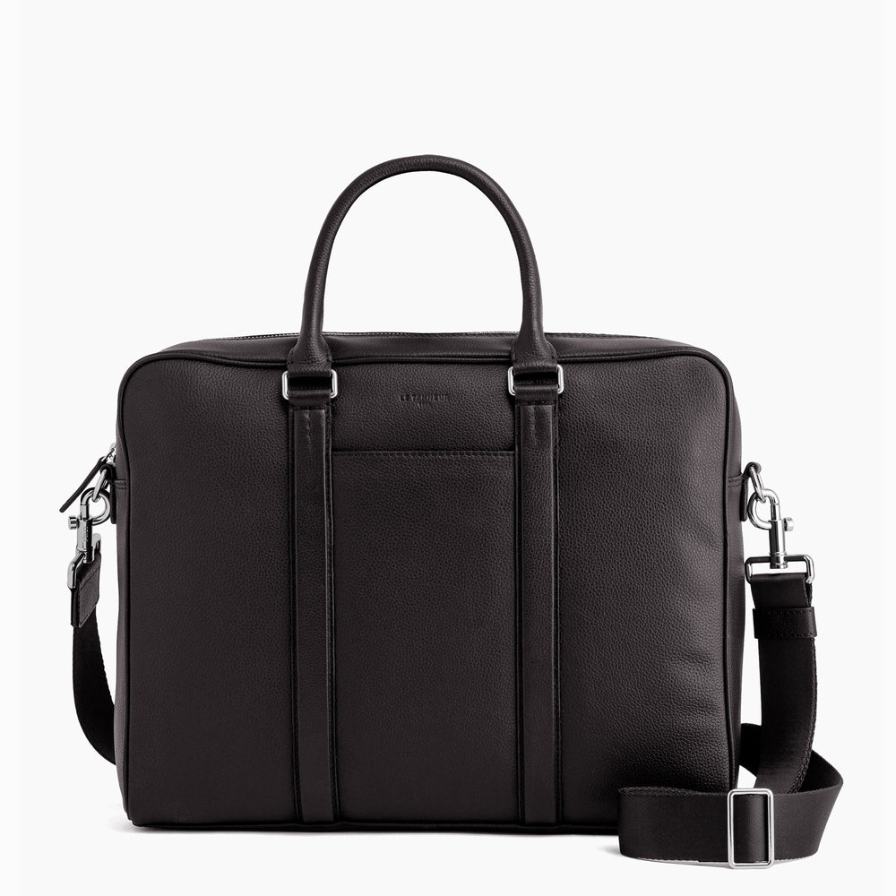 Slim Charles pebbled leather briefcase