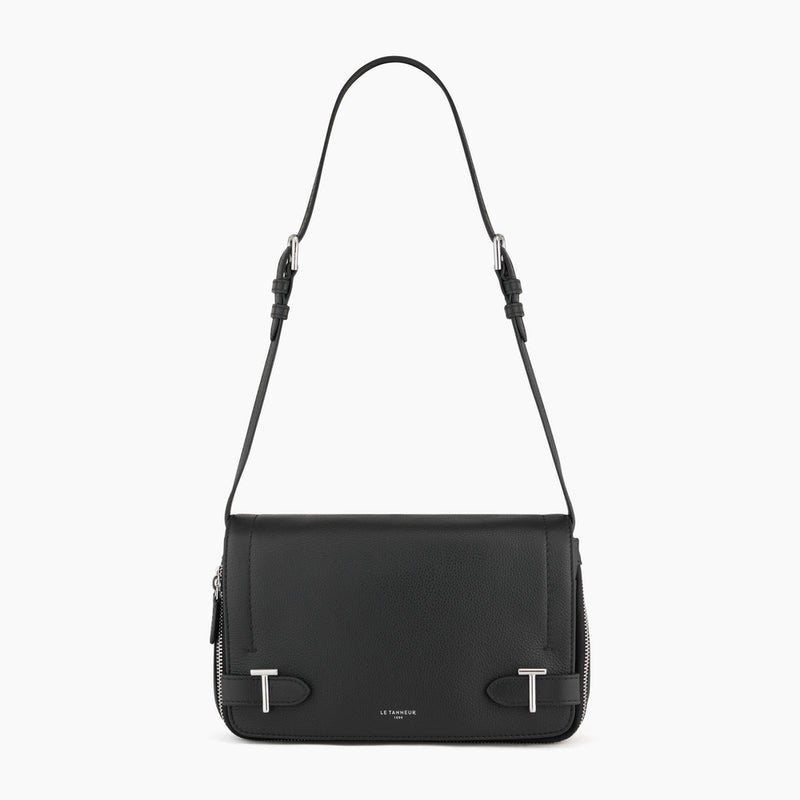 Simone small bag with crossbody strap in pebbled leather