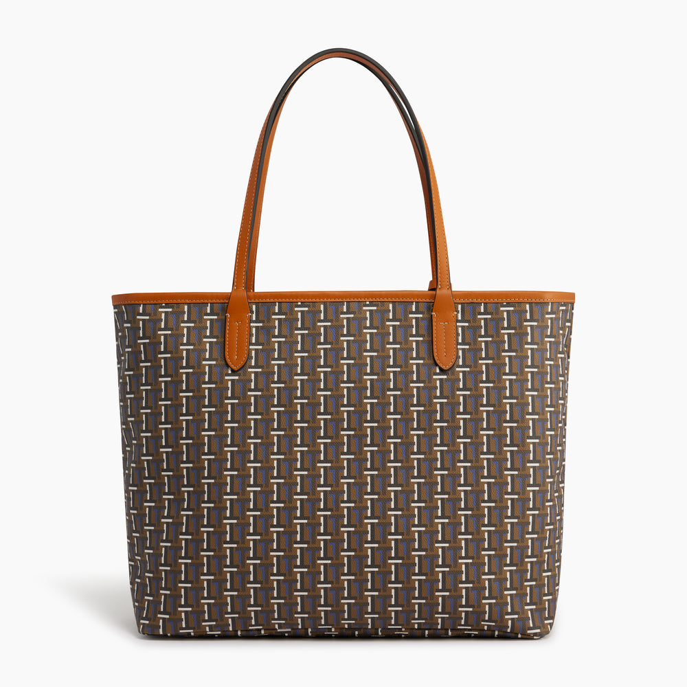 Camille large, horizontal tote bag in coated canvas