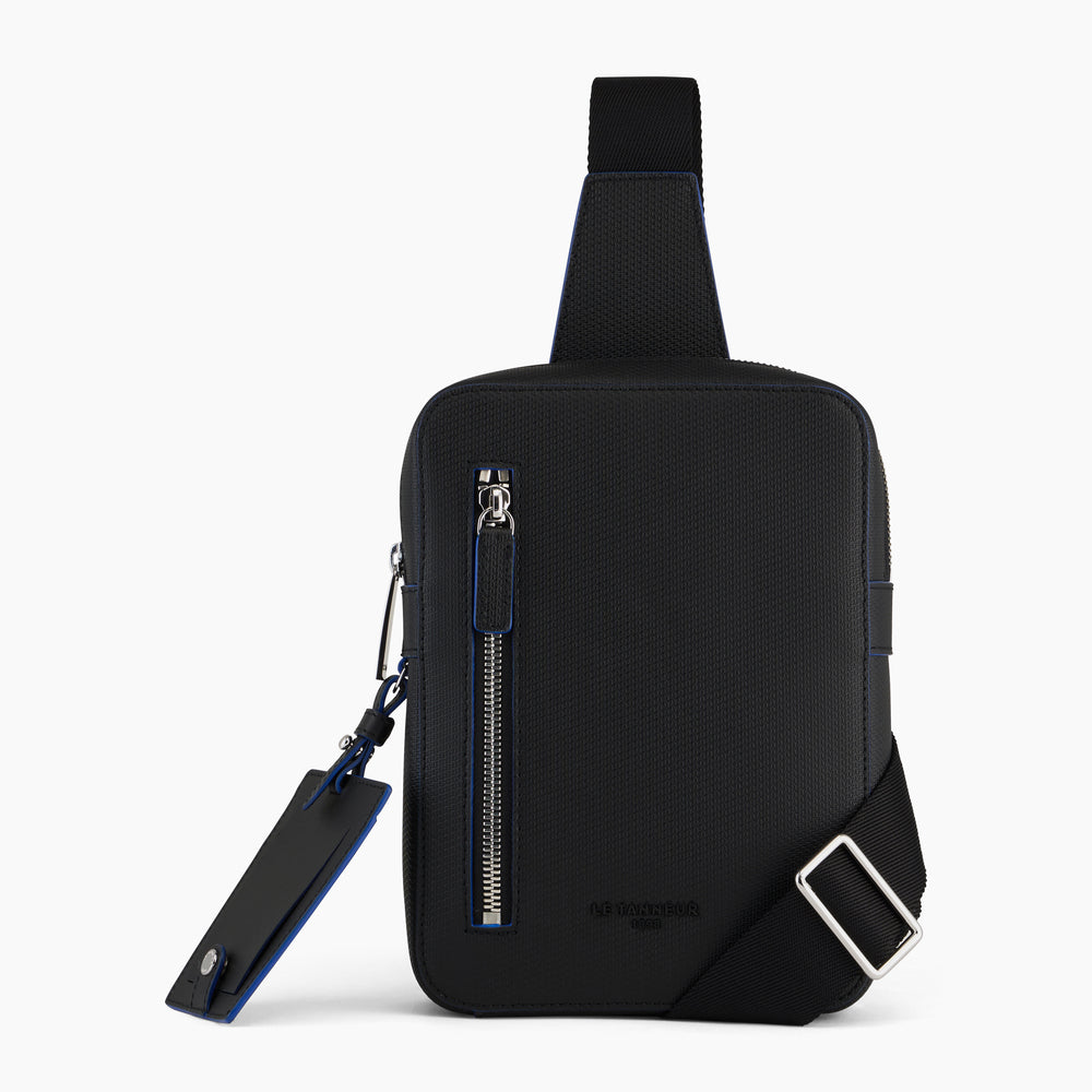 Emile sling satchel in monogrammed leather