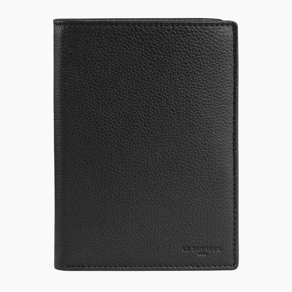 Zipped pocket Charles pebbled leather wallet