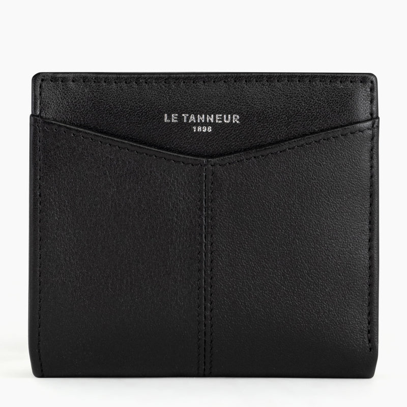 Portefeuille avec poche monnaie à rabat Charlotte en cuir