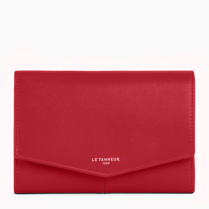 Small zipped Charlotte smooth leather wallet