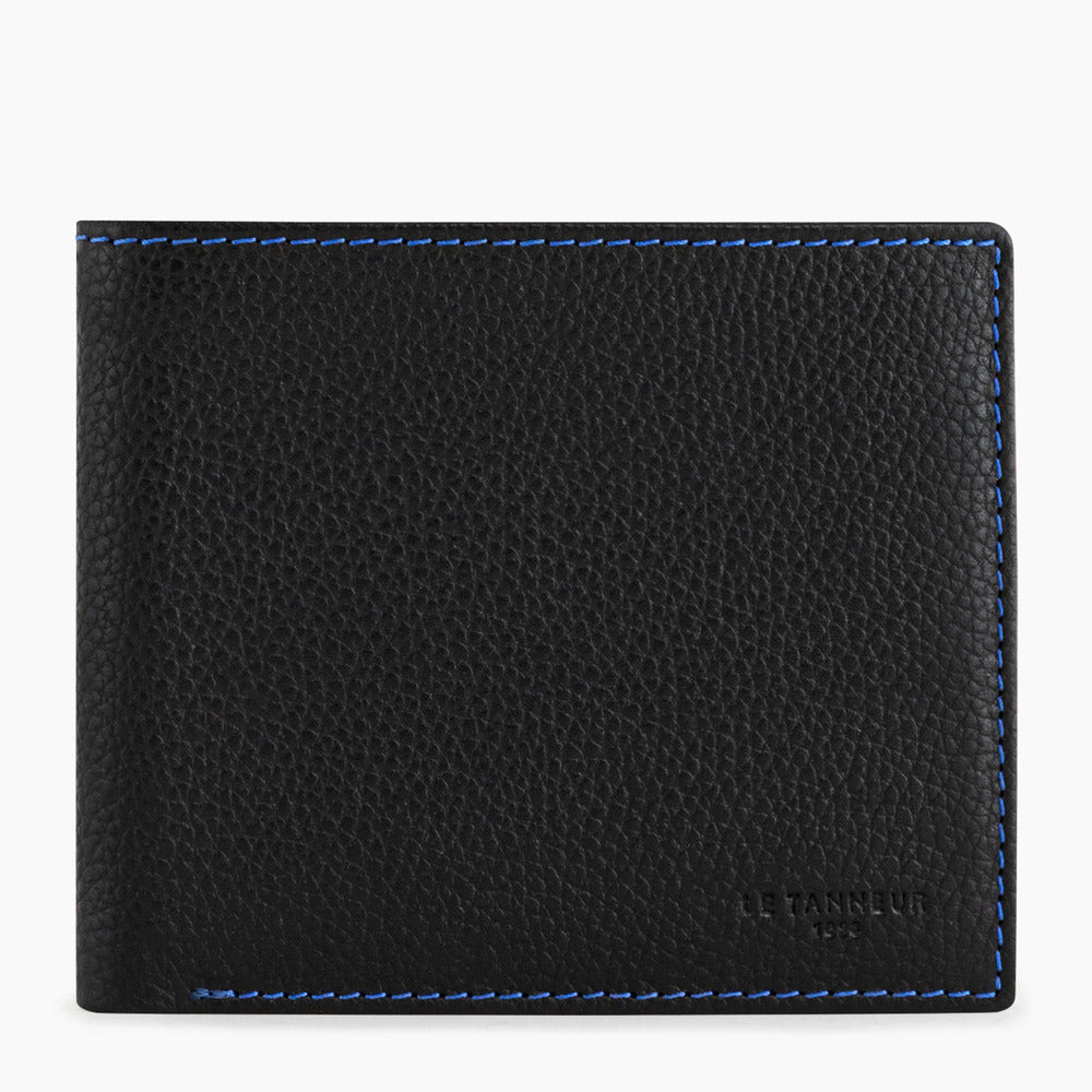 Charles card holder with bill pocket in pebbled leather