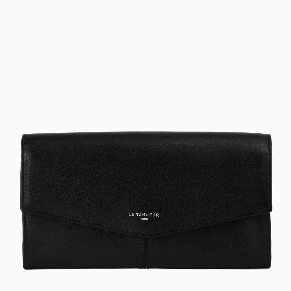 Small zipped Charlotte smooth leather wallet