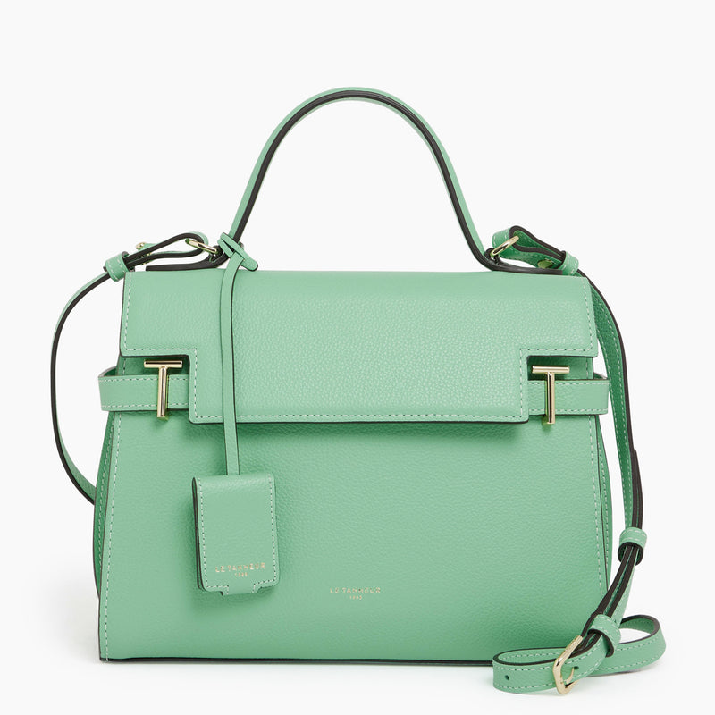 Emilie large handbag with flap closure in pebbled leather