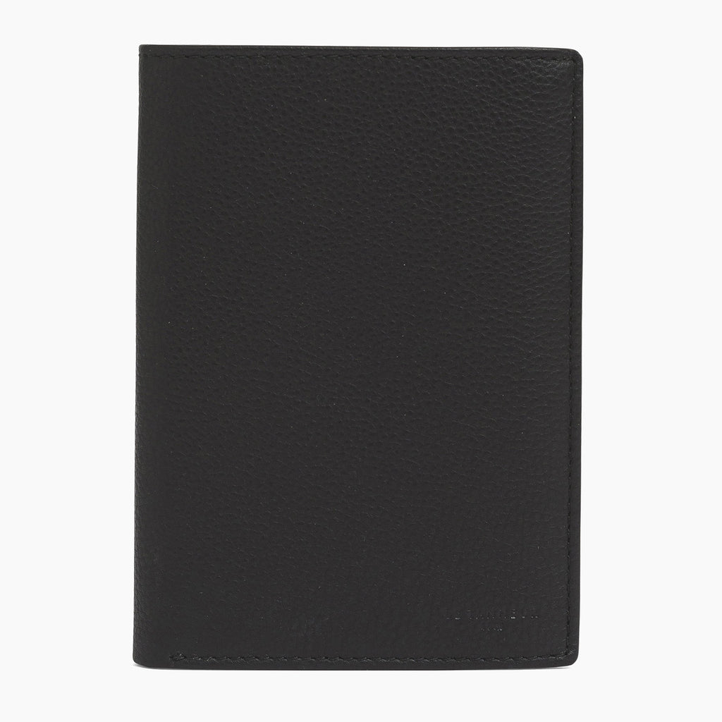 Vertical 2 shutters Charles pebbled leather wallet