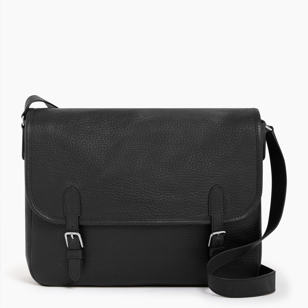 Gabriel large satchel in buffalo-embossed leather