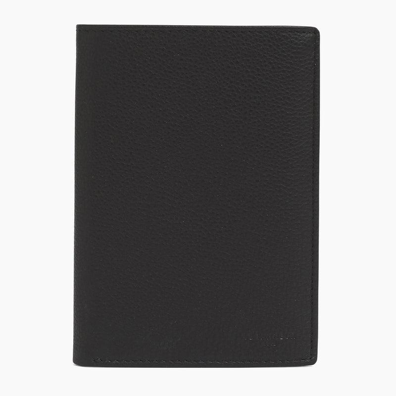 Vertical 2 shutters Charles pebbled leather wallet