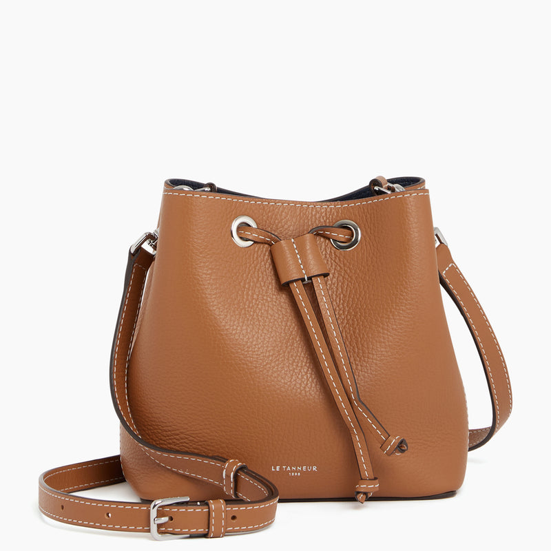 Louise min bucket bag in pebbled leather