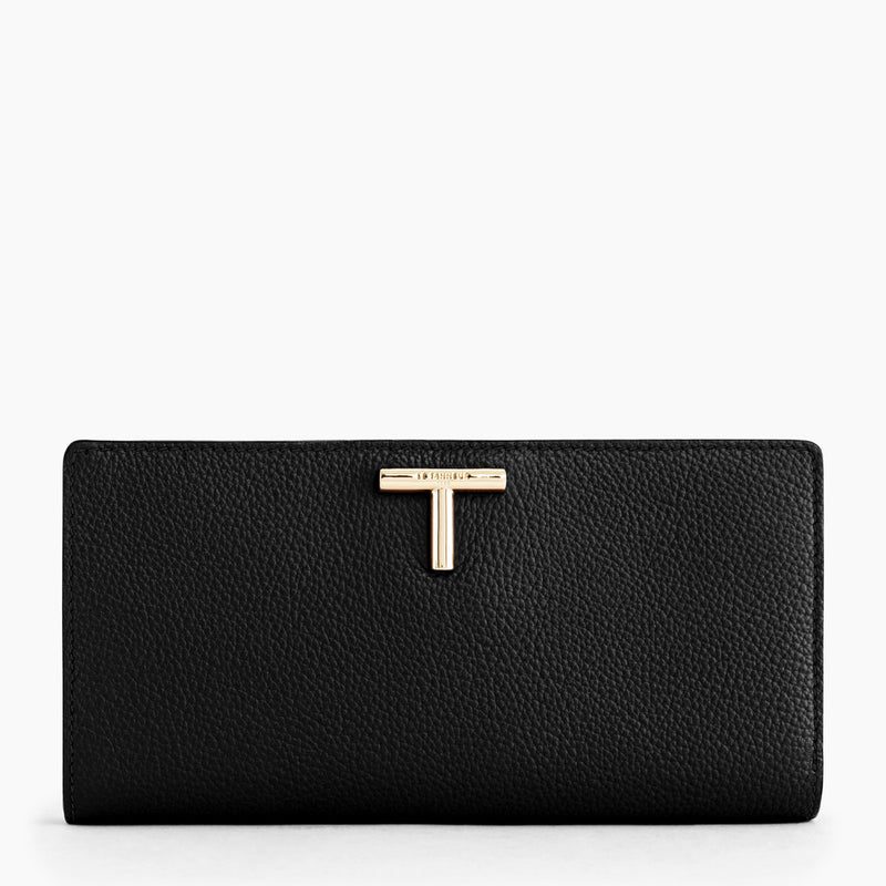 Gisèle large wallet in pebbled leather