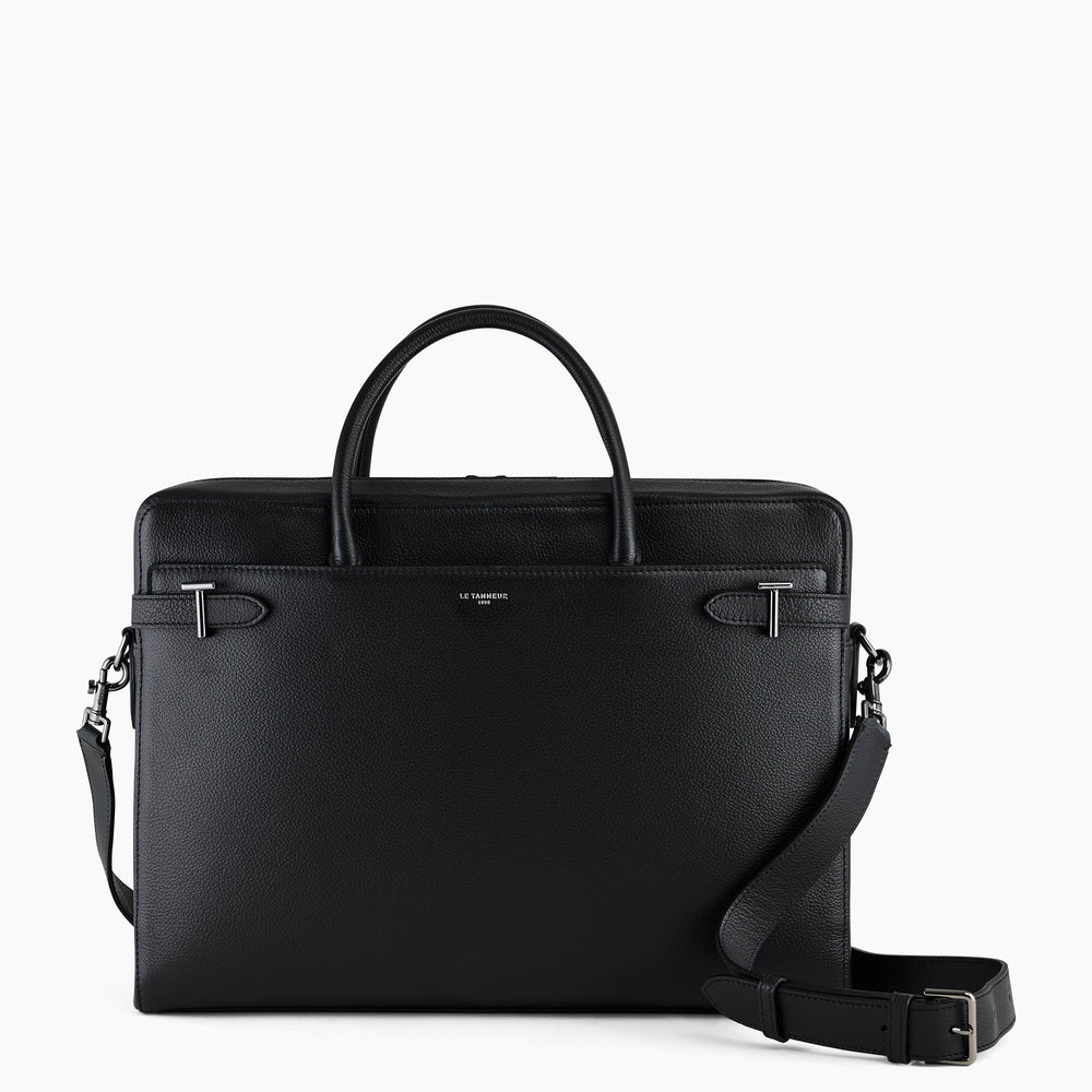 Emilie 15 document holder in pebbled leather