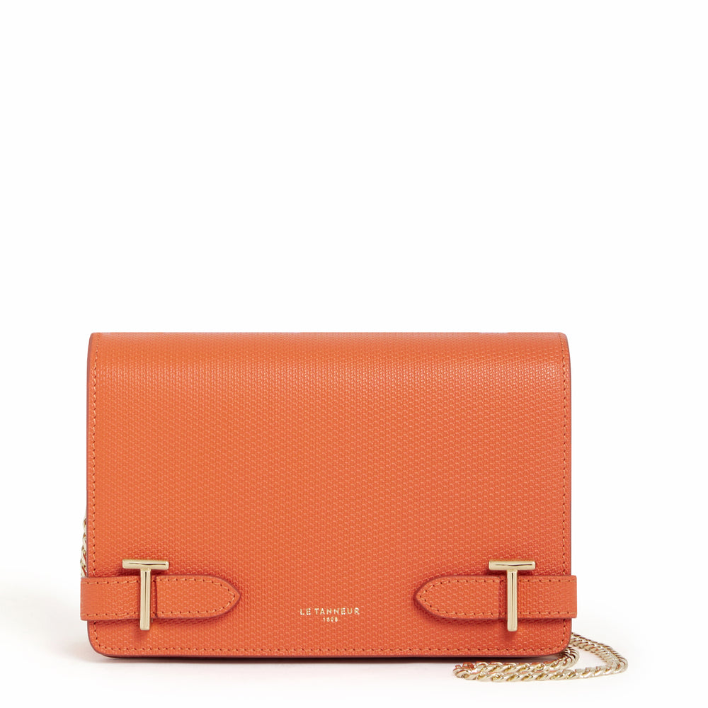 Emilie small bag with crossbody strap in monogrammed leather
