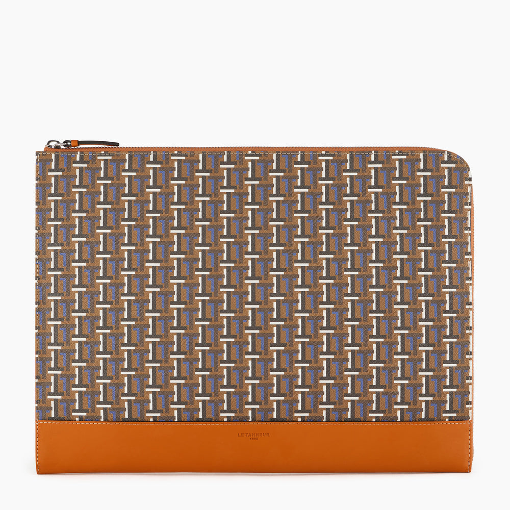 Camille 14 laptop case in coated canvas