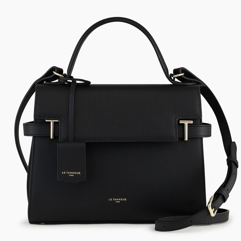 Emilie large handbag with flap closure in monogrammed leather