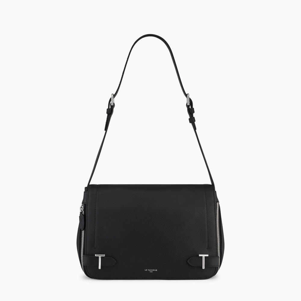 Simone medium-sized bag with crossbody strap in pebbled leather