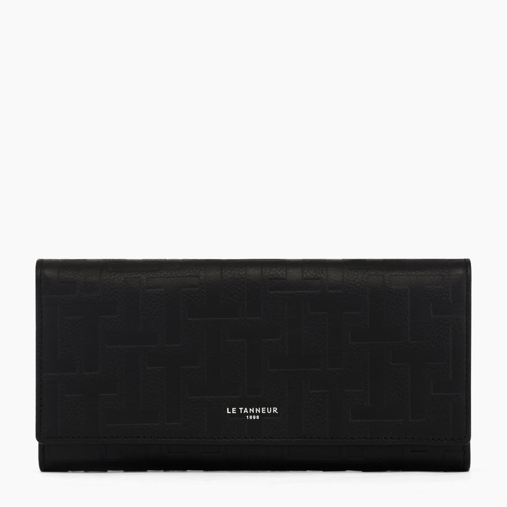 Emilie flap closure travel companion in T-printed leather