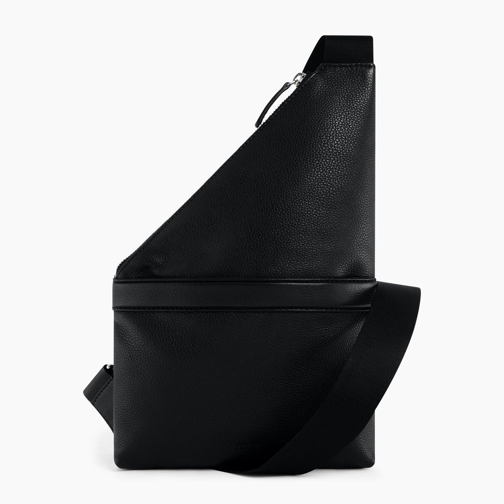 Charles sling satchel in pebbled leather