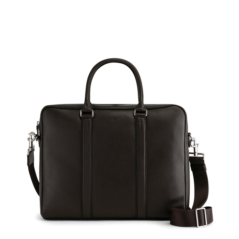 Slim Charles pebbled leather briefcase