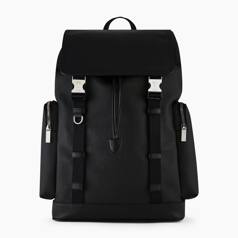 Maurice backpack with flap closure in coated canvas
