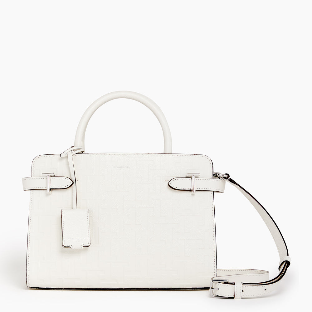 Emilie medium-sized handbag in T-printed leather