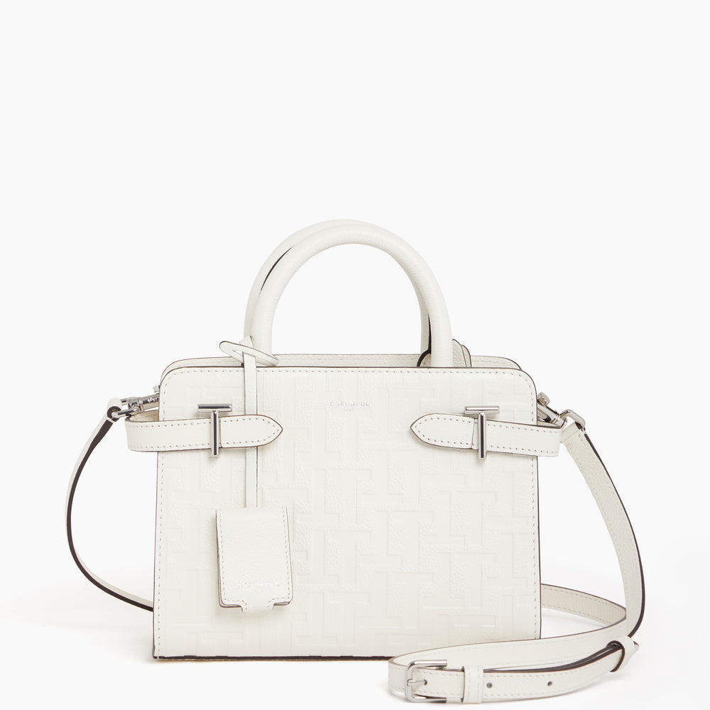 Emilie small handbag in T-printed leather