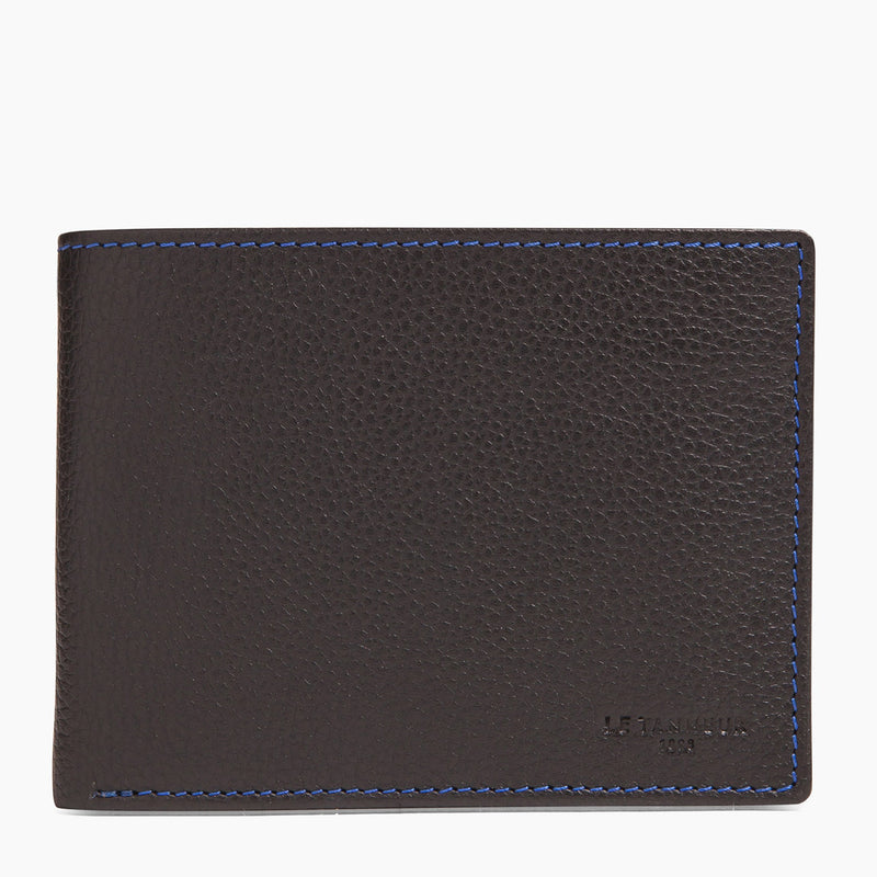 Zipped Charles pebbled leather wallet