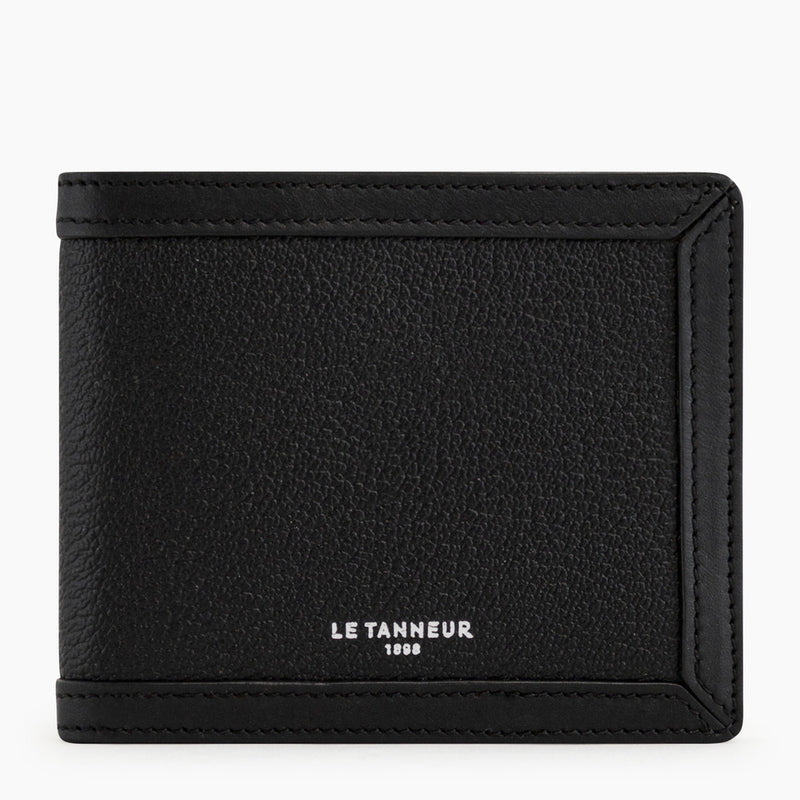 Max card case with bill pocket in pebbled leather