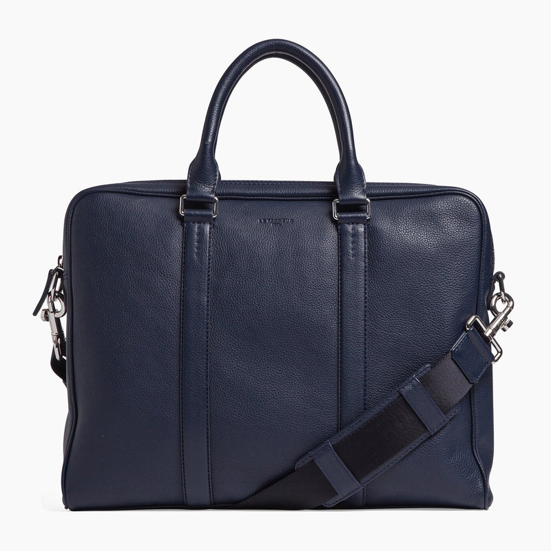 Slim Charles pebbled leather briefcase
